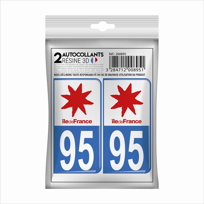 2 Stickers En 3d Cadox Département Val-d'oise 95