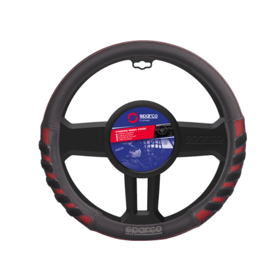 Couvre Volant Noir Et Rouge Sparco