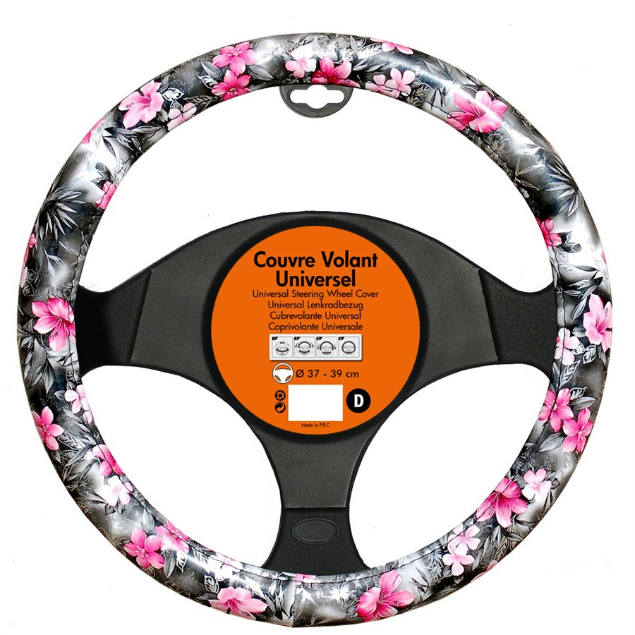 Couvre Volant Turbotech Rose Décor Fleuri