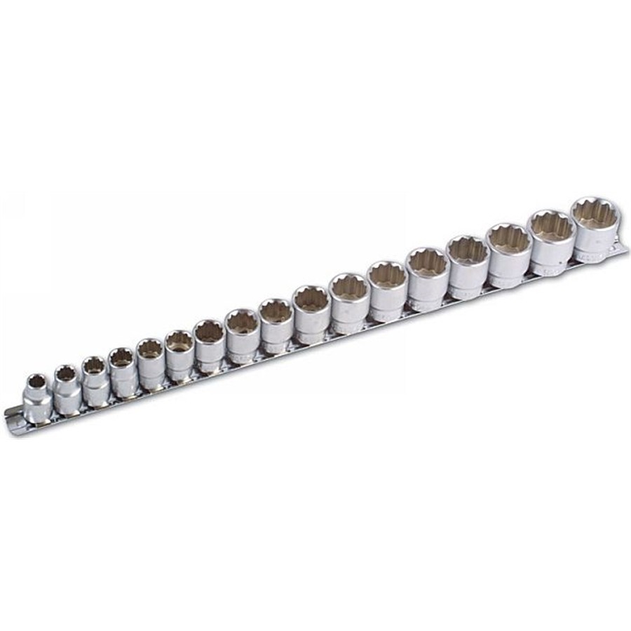 17 Douilles 12 Pans 8-24 Mm Carré 3/8'' Laser 3501