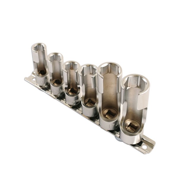 6 Douilles Ouvertes 6 Pans 10-19 Mm Carré 3/8 '' Laser 4984 Pour Tuyaux D'injection