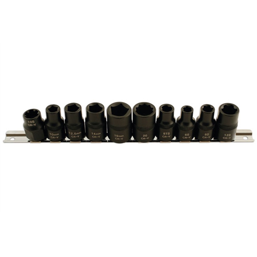 10 Douilles À Impact Spécifique Carré 1/2'' Laser 5498 Pour Moteur