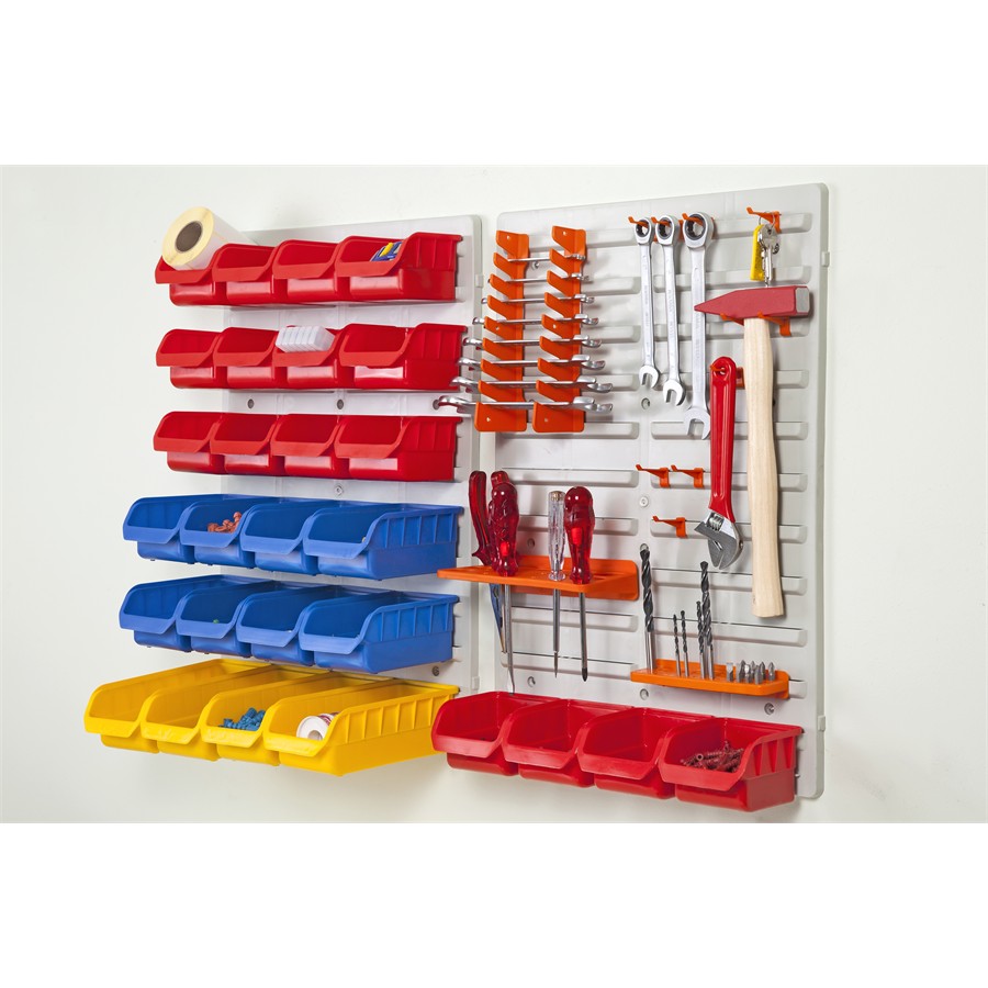 Kit 2 Panneaux + 24 Bacs + Supports Outils 840 X 590 Mm Dp01