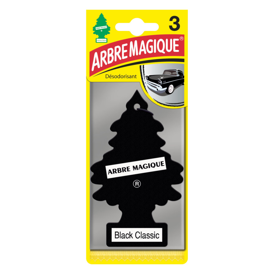 Lot De 3 Désodorisants Voiture Arbre Magique Black Classic