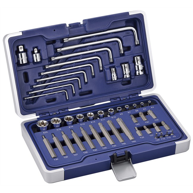 Coffret Douilles Torx T4-t20 Et Embouts Norauto 46 Pièces