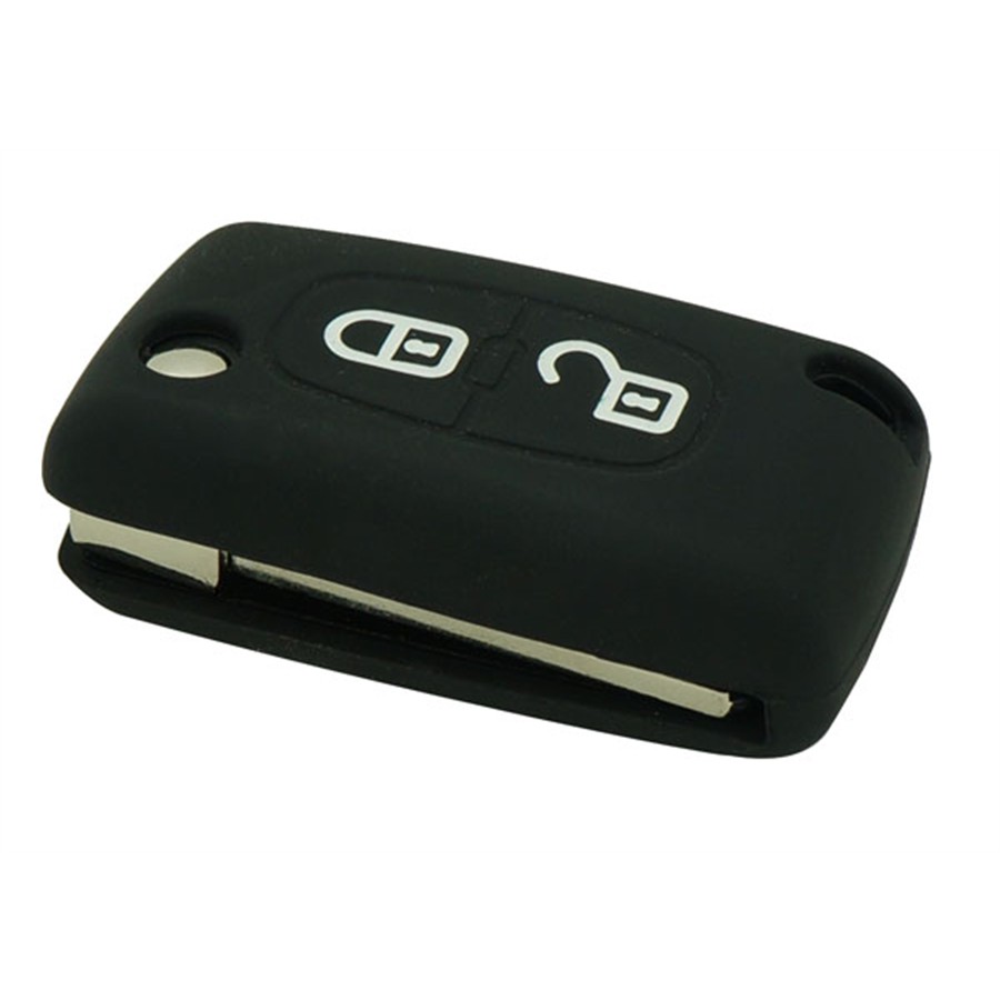 Coque de clé en silicone Zwart - Coque de protection de clé de voiture -  Convient pour