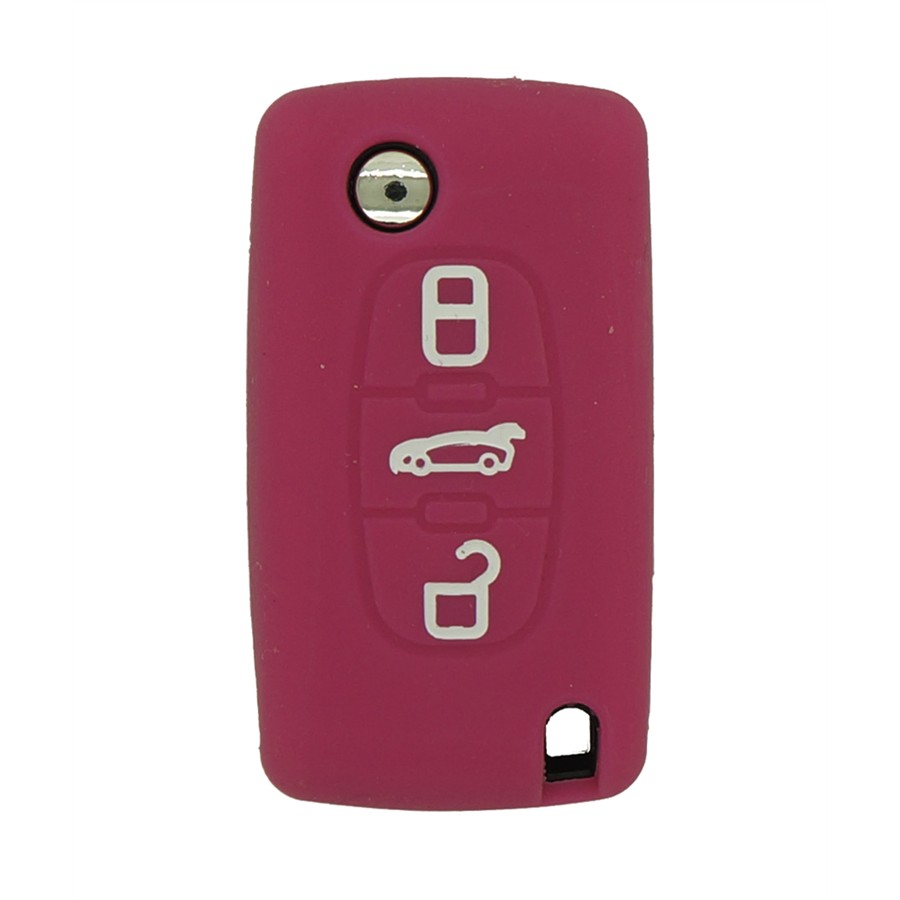 Accessoire clé de Voiture Compatible avec Peugeot Citroen Clef de Voiture  2-Bouton- Coque en Silicone