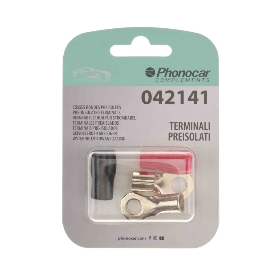Borne Pré-isolée Phonocar Diamètre 21mm Trou 8mm