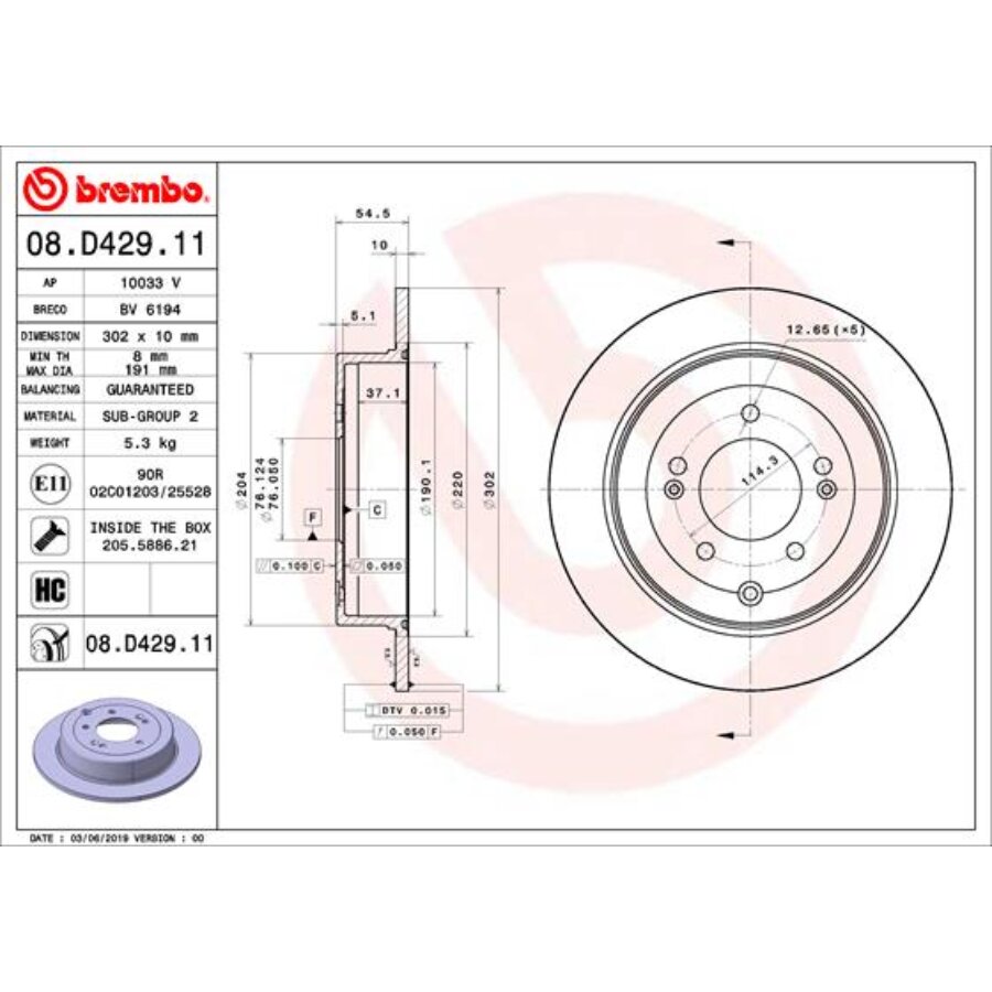 2 Disques De Frein Brembo 08.d429.11