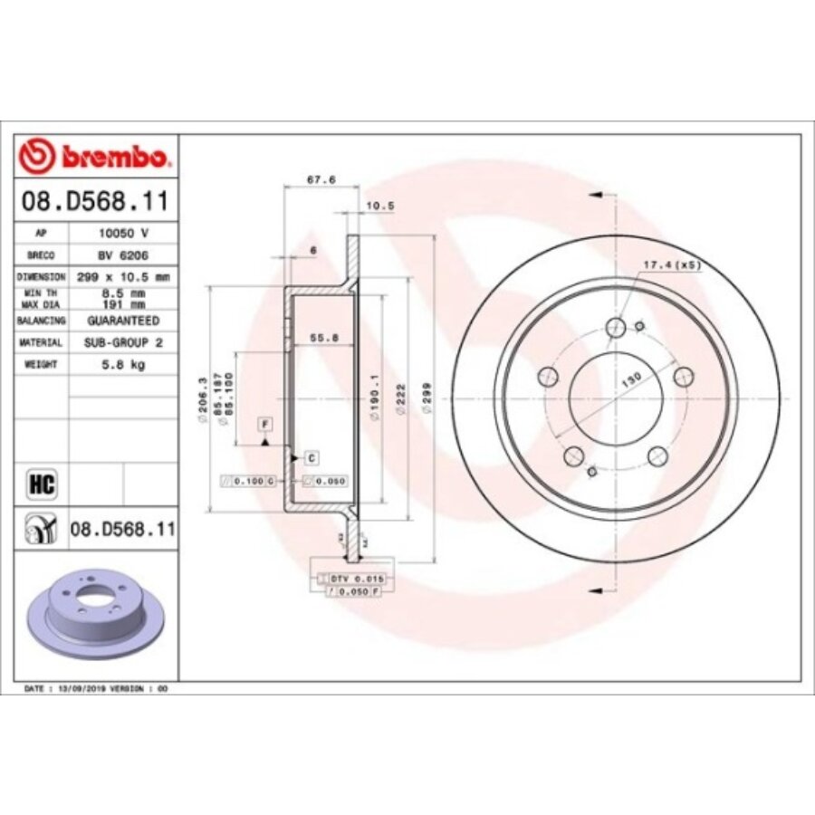2 Disques De Frein Brembo 08.d568.11