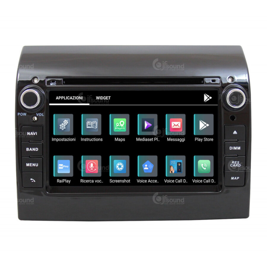 JF Sound   Autoradio Android JF 227 X7C FLO   Per Fiat 500L Pre Restyling (2012 2017)   CarPlay e Android Auto   GPS   2GB RAM   32GB ROM   DAB+   6.2 HD   Prodotto in Italia