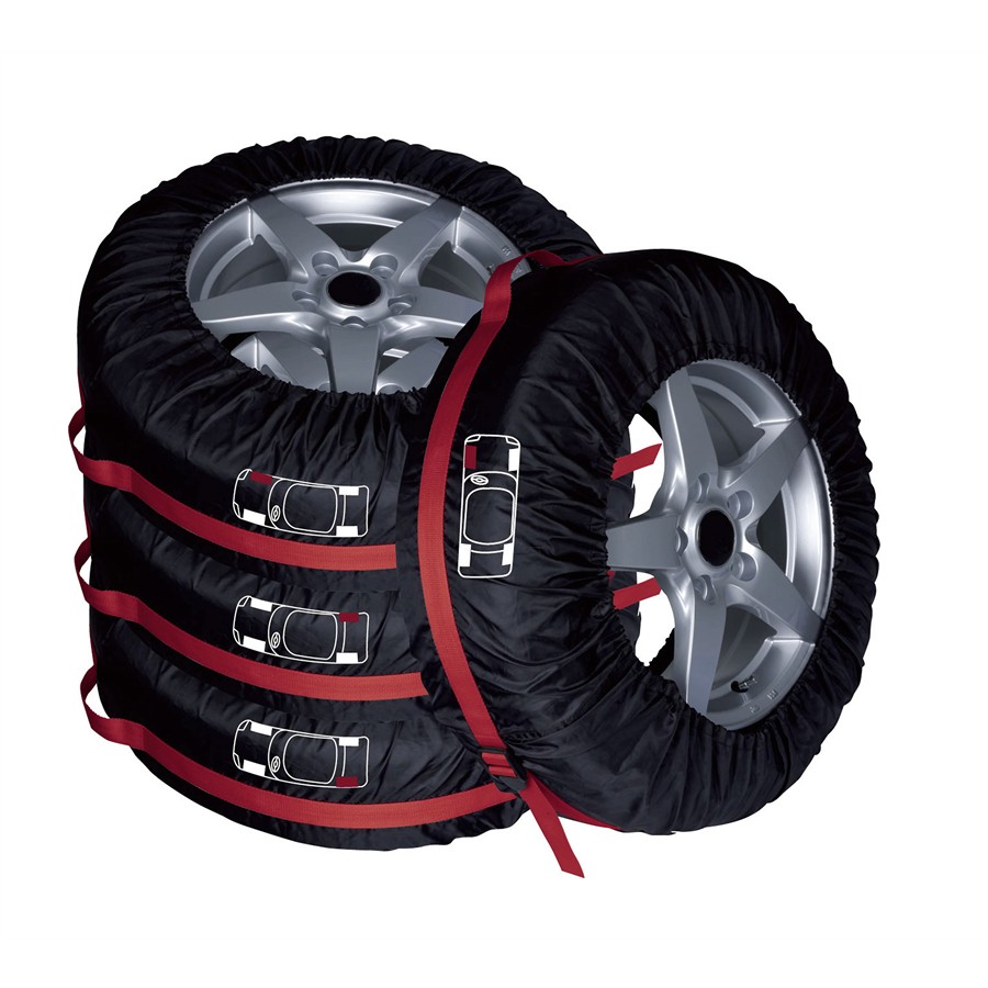 Lot de 4 housses de pneus étanches pour roue de secours, remorque,  camping-car, protection anti-corrosion pour pneus, noir L