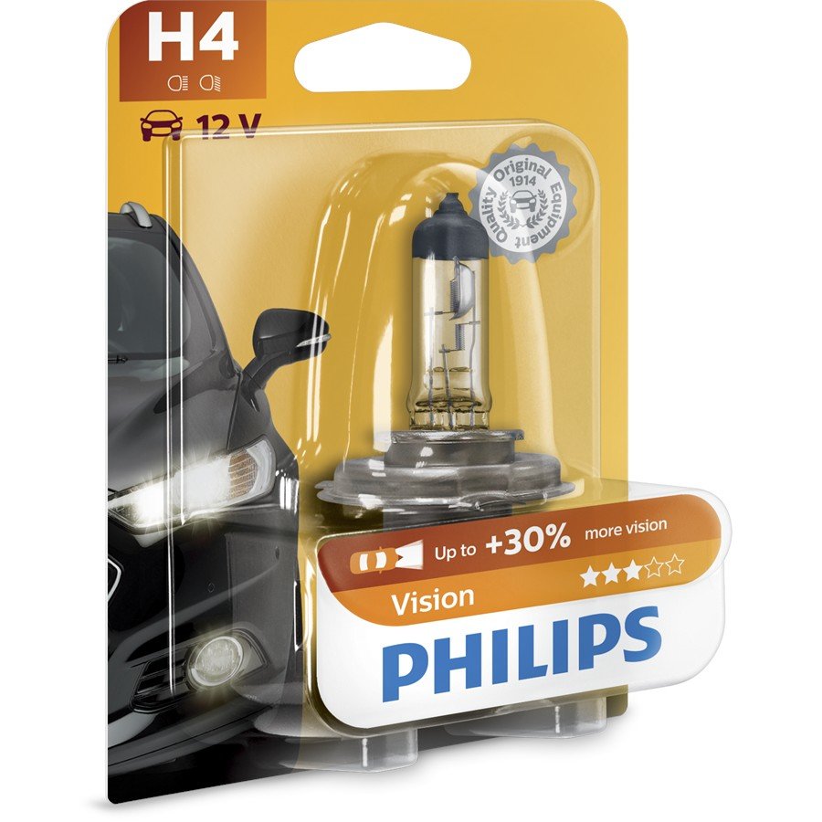 1 Ampoule Philips H4 Vision 60/55 W 12 V