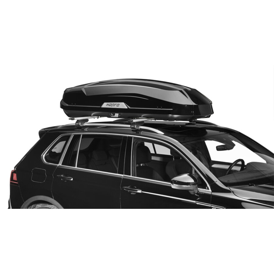 Coffre de toit HAPRO TRIVOR brillant noir 440L - Espace, style et praticité pour vos voyages