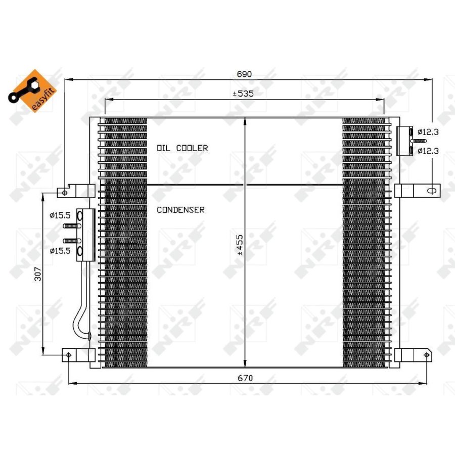 Condenseur Climatisation NRF 35777 - Compatible Fiat Punto, Opel Corsa, Citroën Nemo, Peugeot Bipper Et Autres