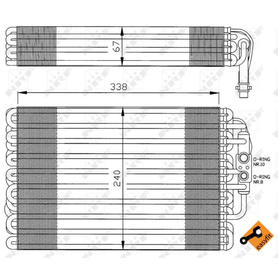 Évaporateur Climatisation NRF 36159 - Compatible Valeo En Aluminium Sans Valve D'expansion