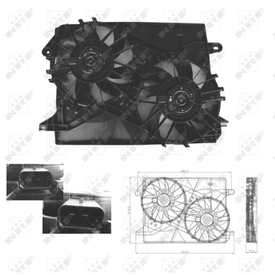 NRF 47649 Ventilateur De Refroidissement Moteur Avec Cadre – Compatible Ford Fiesta Mk6 Van