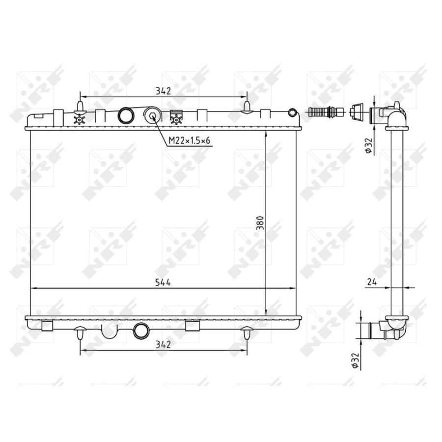 Radiateur Moteur NRF 58226 - Compatible Peugeot 207, Citroën C3 - Refroidissement Optimal