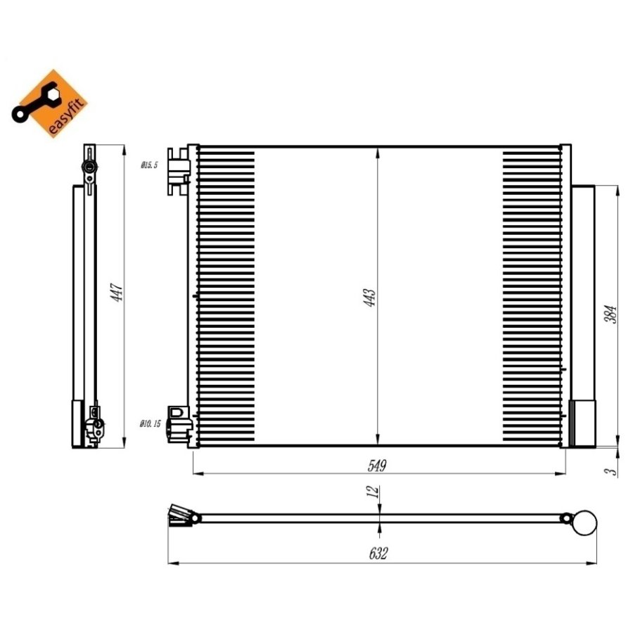 Condenseur Avec Déshydrateur Nrf 350393 Easy Fit