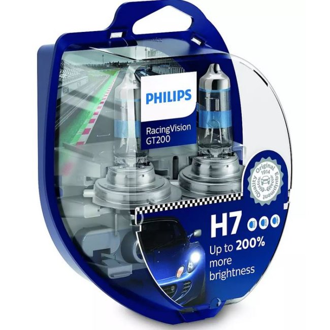 2 Ampoules Philips H7 Racing Vision Gt200 2v 55w