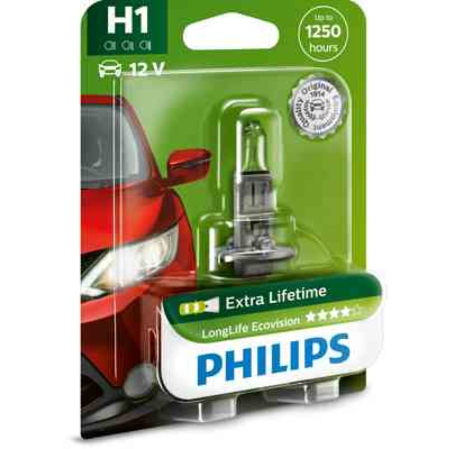 1 Ampoule Philips H1 Longlife Ecovision 35 W 12 V