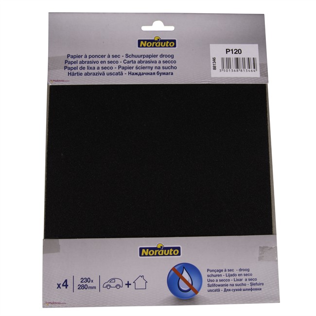 Abrasif À Sec P120 Norauto 4 Feuilles
