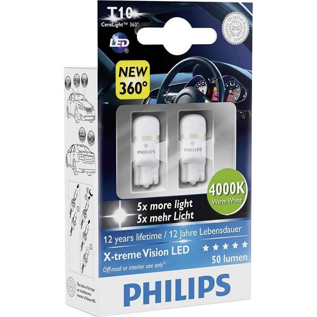 1 Ampoule PHILIPS Navette C5W 43 mm XtremeVision LED 4000K Norauto.fr