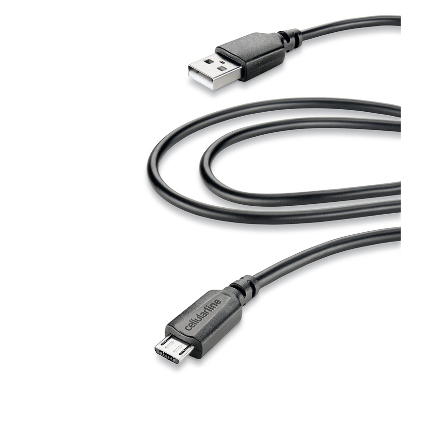 Câble USB micro USB CELLULAR LINE noir 2 m Norauto