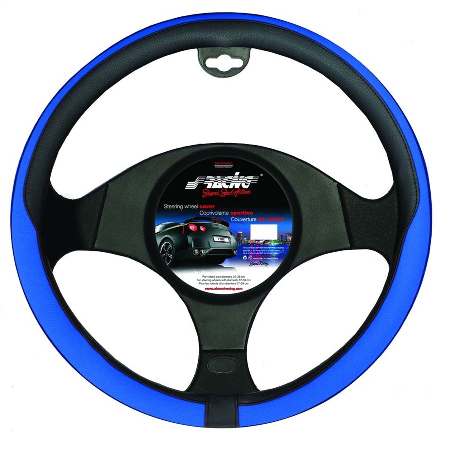 Couvre Volant Sracing Tidy Noir Et Bleu