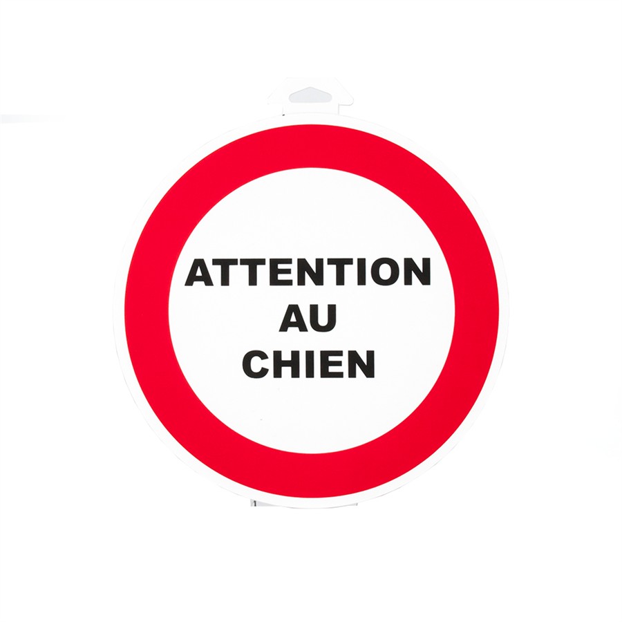 1 Disque Attention Au Chien Ø 18 Cm En Pvc À Fixer