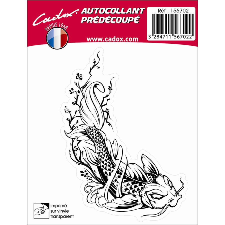 1 Sticker Autocollant Cadox Poisson Chat