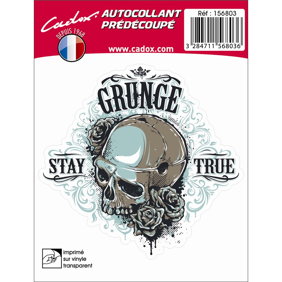 1 Sticker Autocollant Cadox Crâne Bleu
