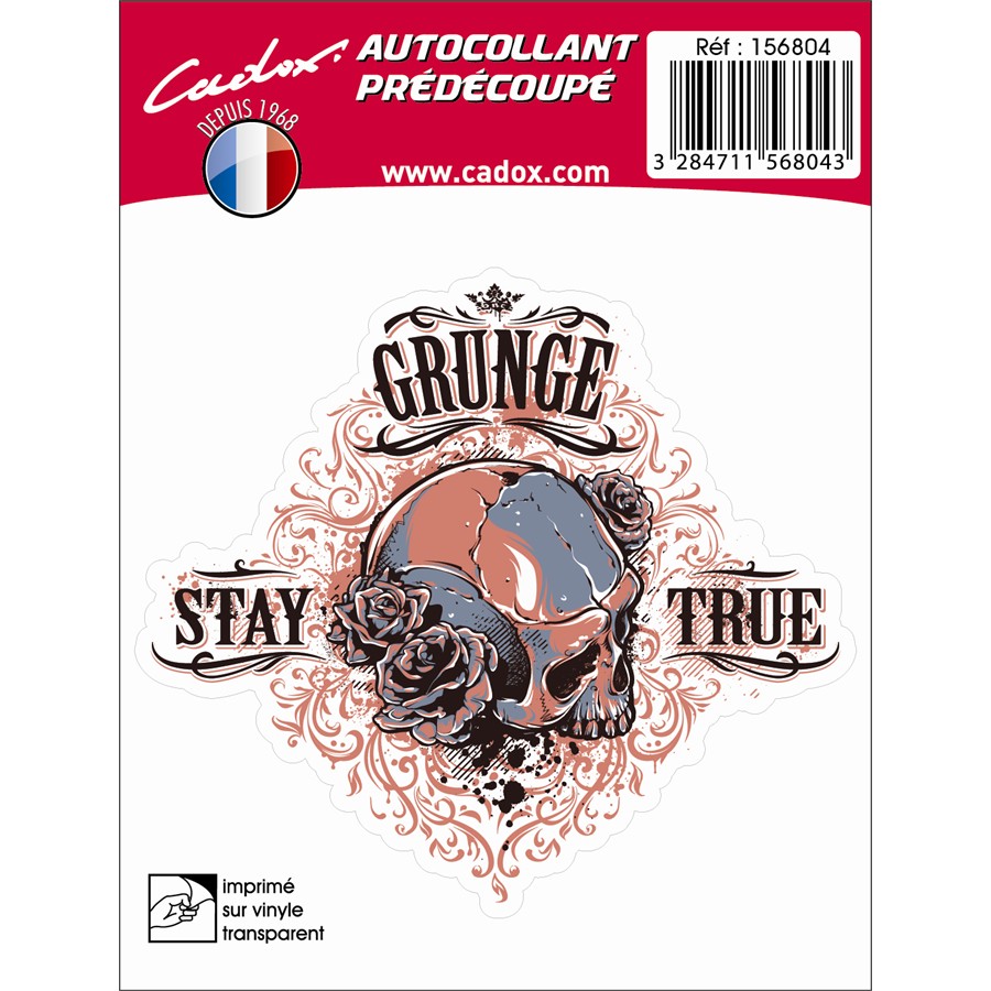 1 Sticker Autocollant Cadox Crâne Rouge