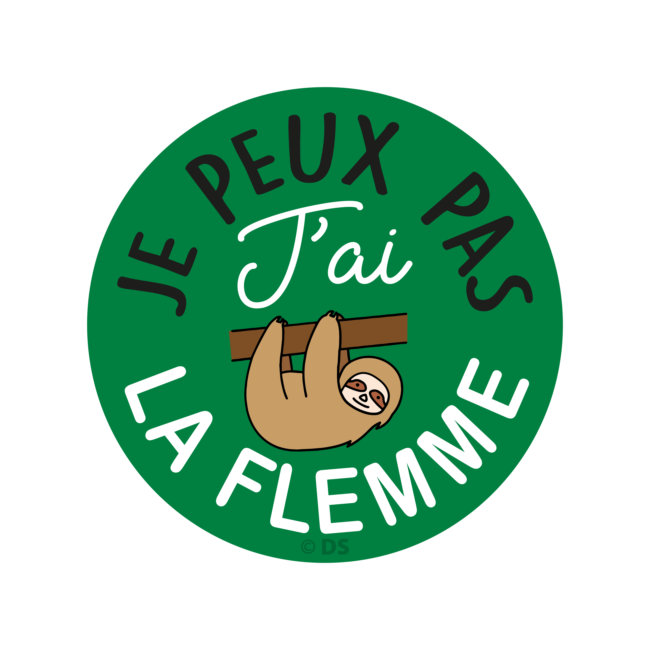 1 Sticker Autocollant Cadox je Peux Pas J'ai La Flemme