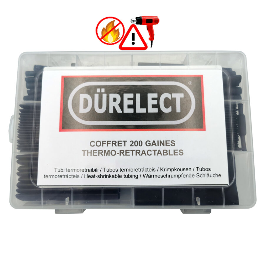 Coffret Dürelect Assortiment De 200 Gaines Thermorétractables