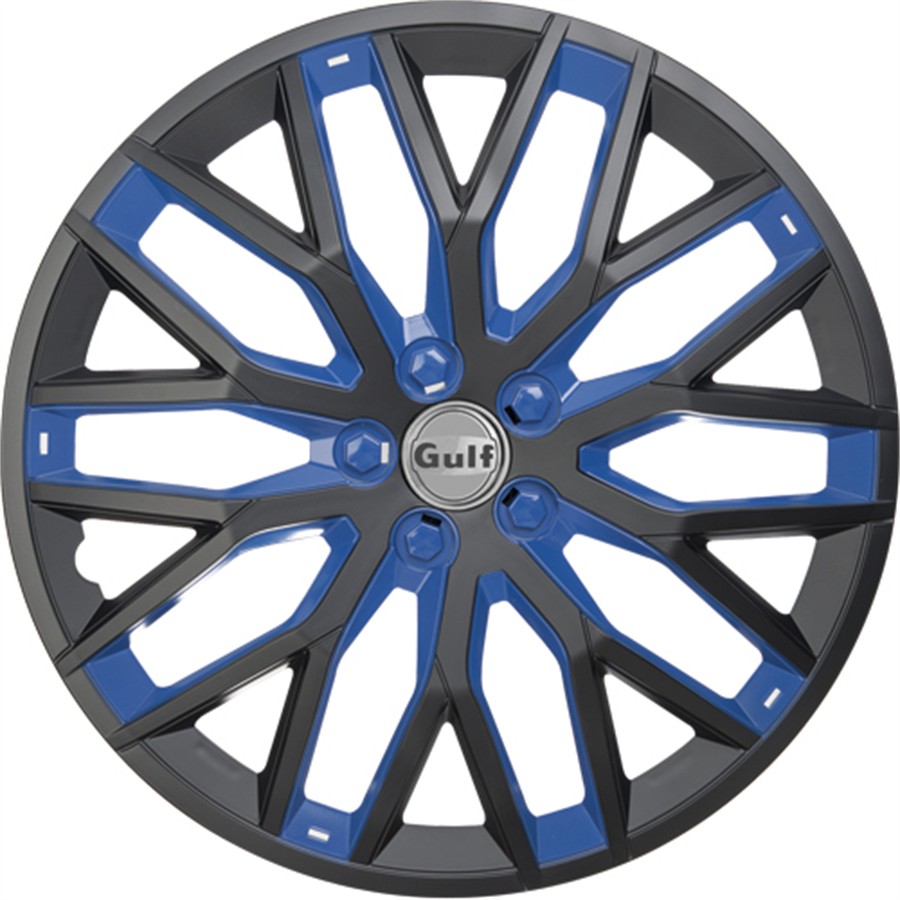 Enjoliveurs Pour Roues De Voiture - Lot De 4 - Design Bicolore Bleu - Diamètre 17 Pouces - Montage Sans Outil