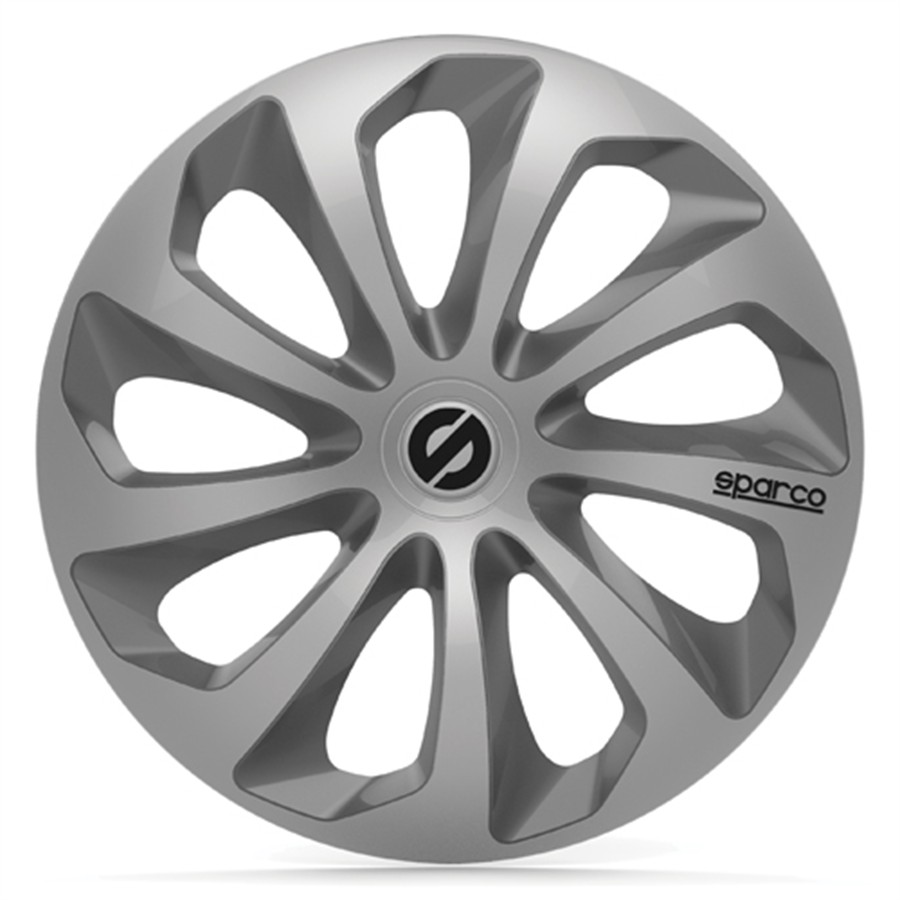 4 Enjoliveurs Argent/gris Anthracite Sparco Sicilia 15 Pouces