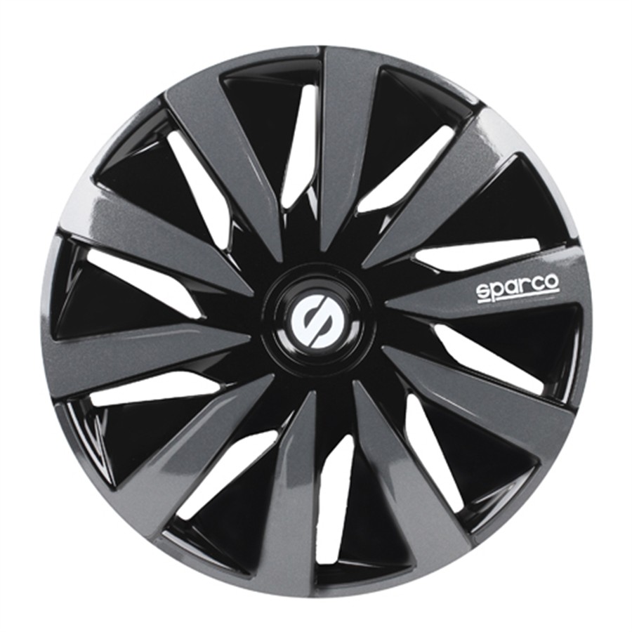 4 Enjoliveurs Noir/gris Sparco Lazio 13 Pouces