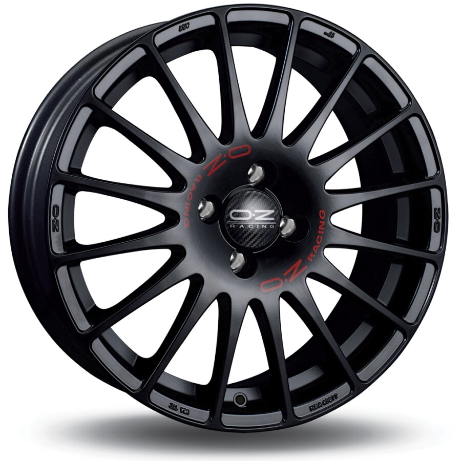 Jante Alu Oz Superturismo Gt - 15 Pouces - Noir Mat Lettre Rouge