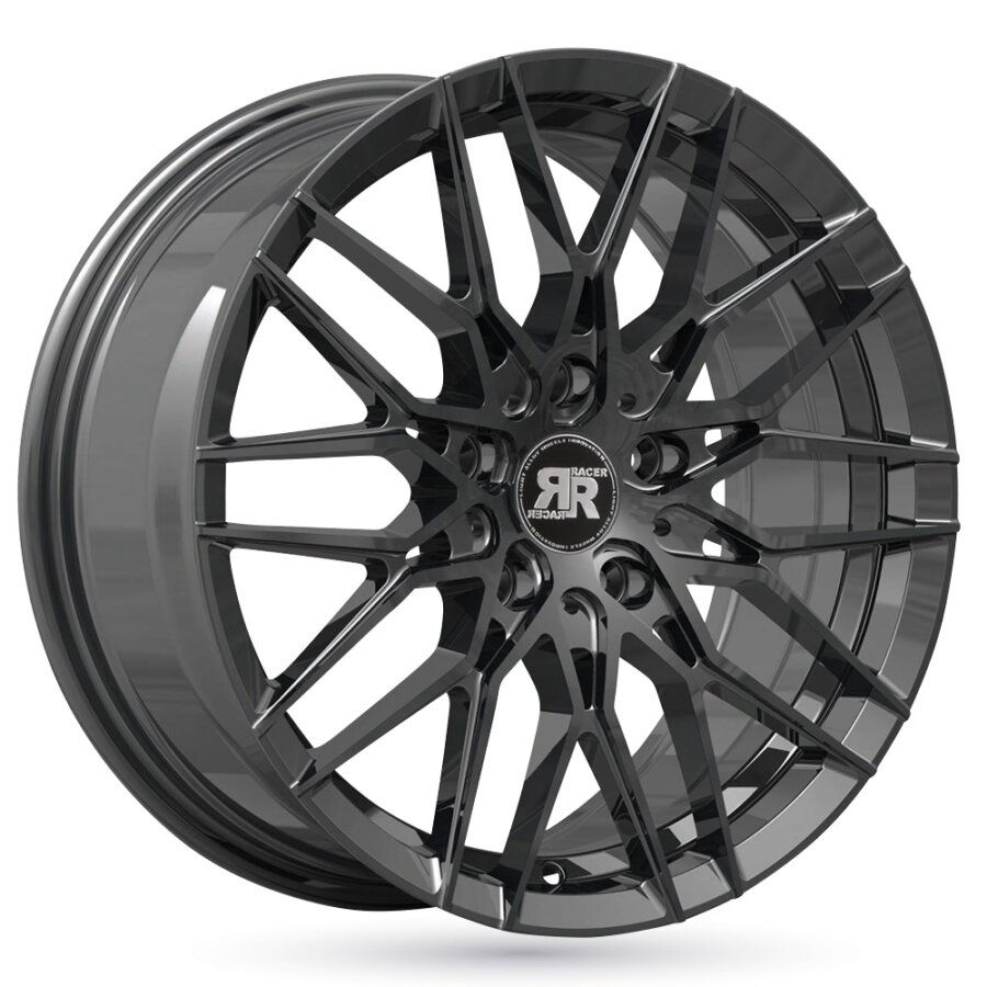 Jante Alu Racer Raptor Noir Face Polie - 17 Pouces - Noir
