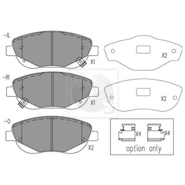 4 Plaquettes De Frein Nps T360a130