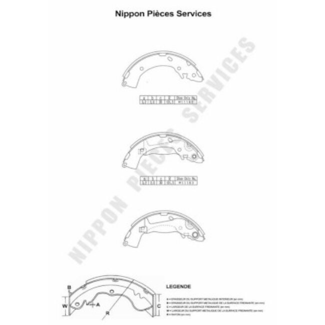 Jeu De 4 Mâchoires De Frein Nps H350i33