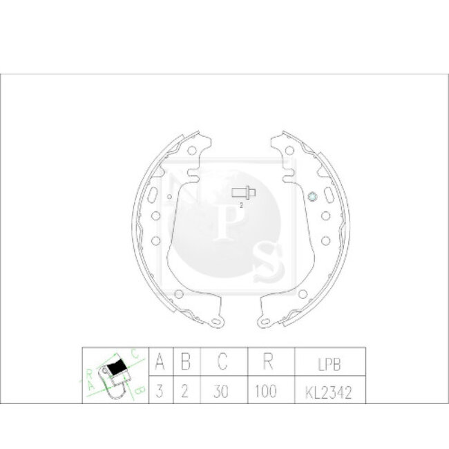 Jeu De 4 Mâchoires De Frein Nps T350a83