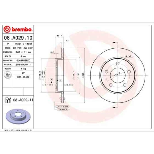 2 Disques De Frein Brembo Vernis Uv 08.a029.11