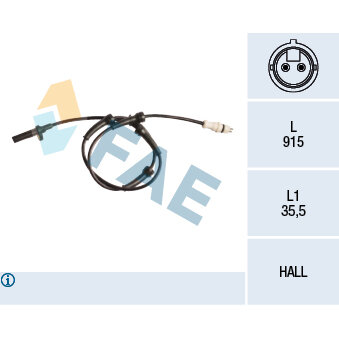 Capteur De Vitesse De Roue Abs Fae 78325f