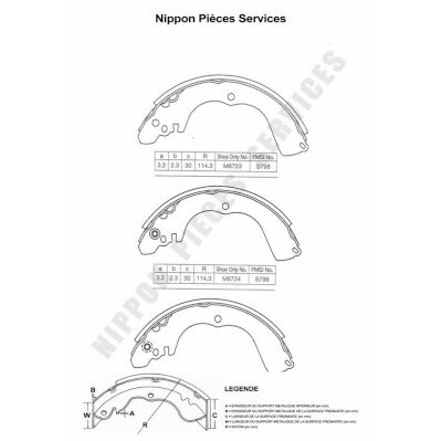 Jeu De 4 Mâchoires De Frein Nps M350i22