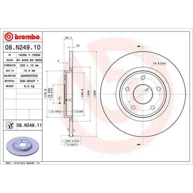 2 Disques De Frein Brembo Vernis Uv 08.n249.11