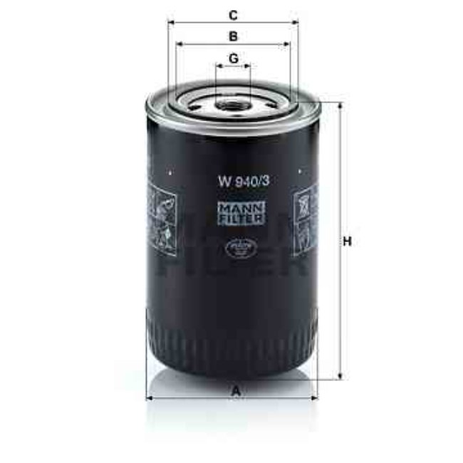 Filtre À Huile Mann-filter W940/3