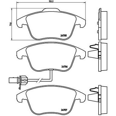 4 Plaquettes De Frein Brembo P85113