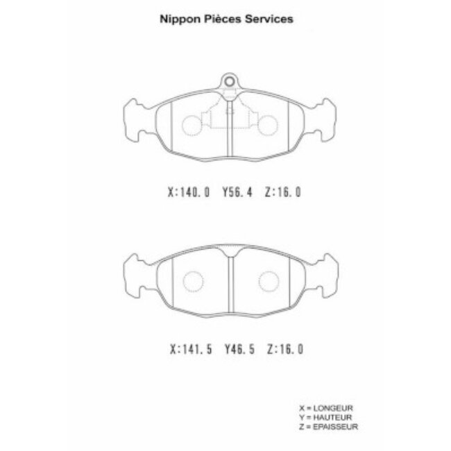 4 Plaquettes De Frein Nps D360o01